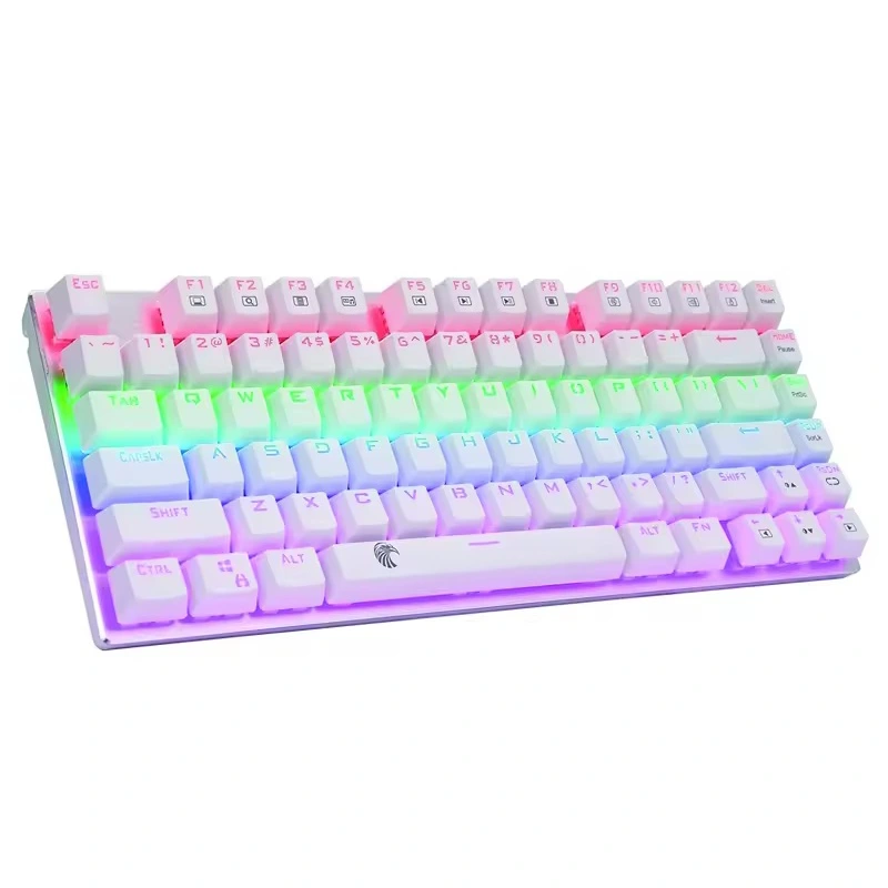 Teclado mecânico para jogos arco-íris 81 teclas