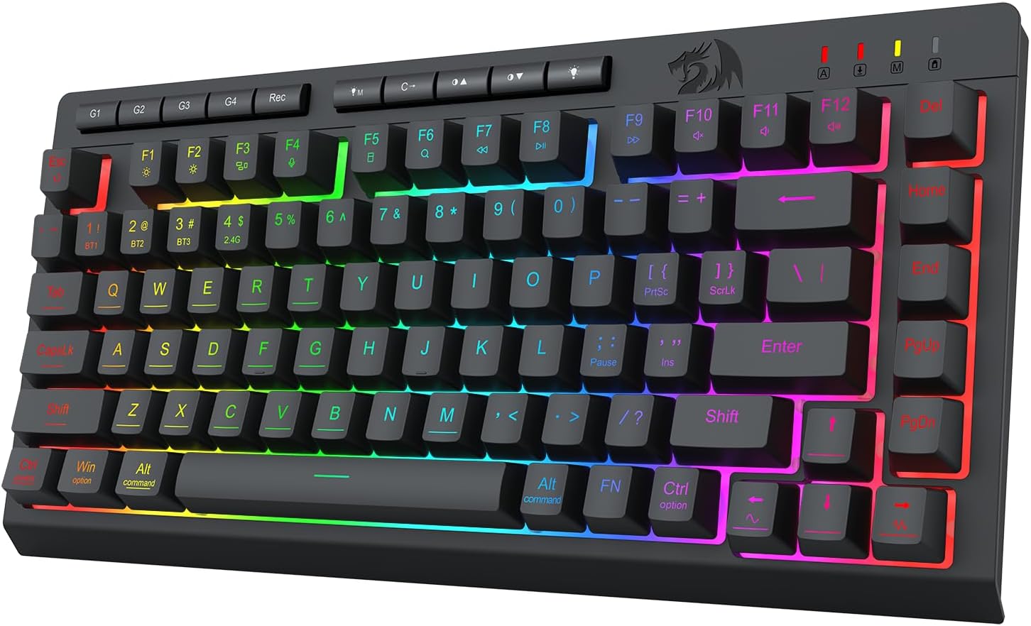 Teclado portátil sem fio para jogos Redragon de 82 teclas
