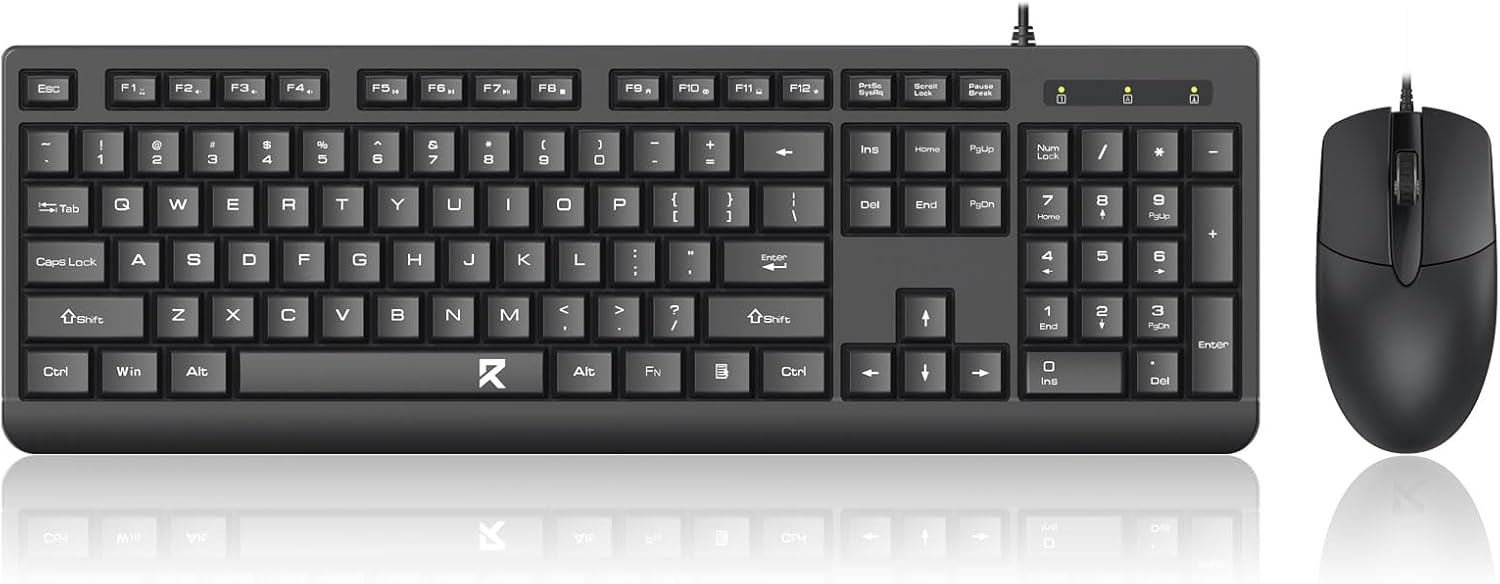 Combinação de teclado e mouse com fio BC7543 preto