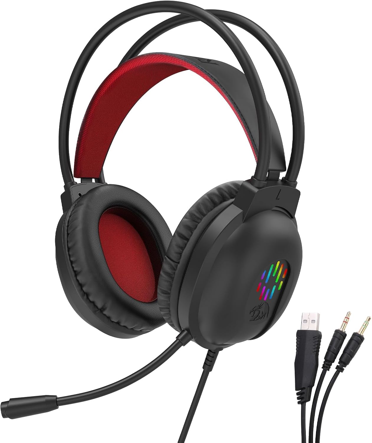 Headset para jogos preto H262 com fio e microfone