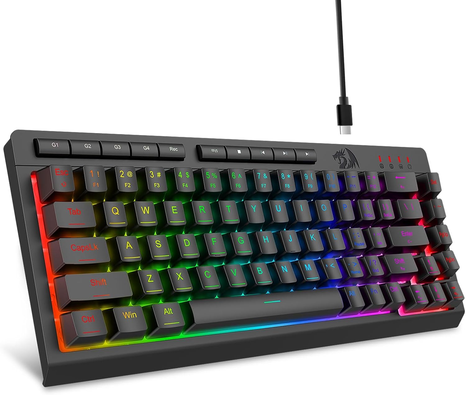 Teclado retroiluminado RGB preto para jogos com fio K519