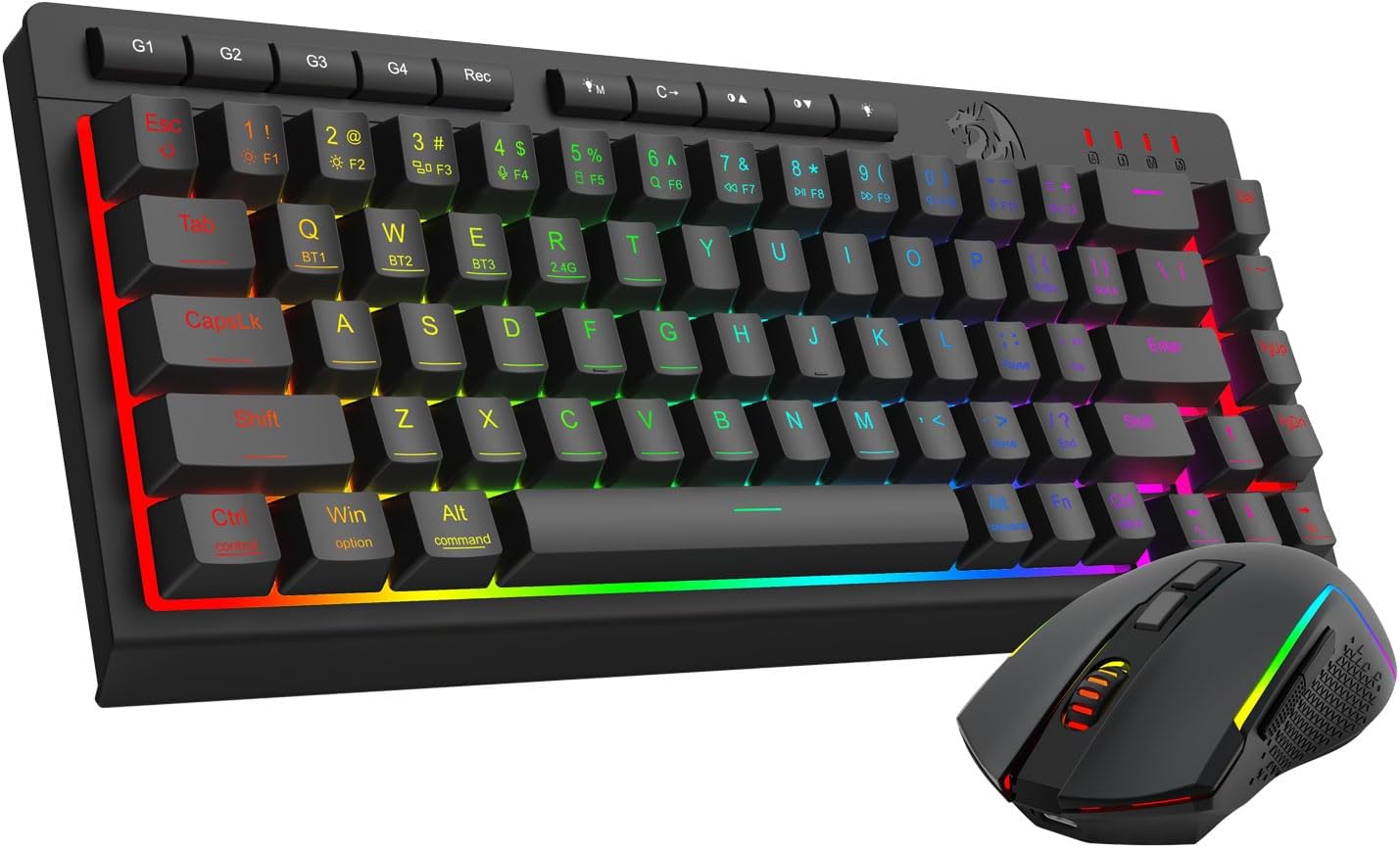 Combinação de teclado e mouse para jogos sem fio preto S157