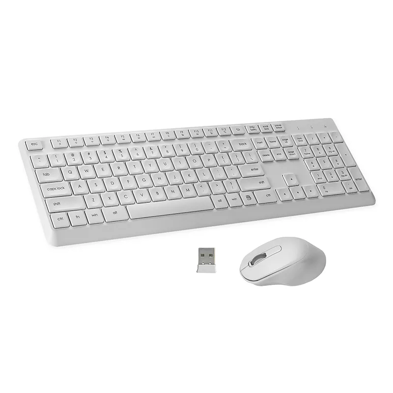 Branco de 2,4 GHz de teclado sem fio e mouse combinar