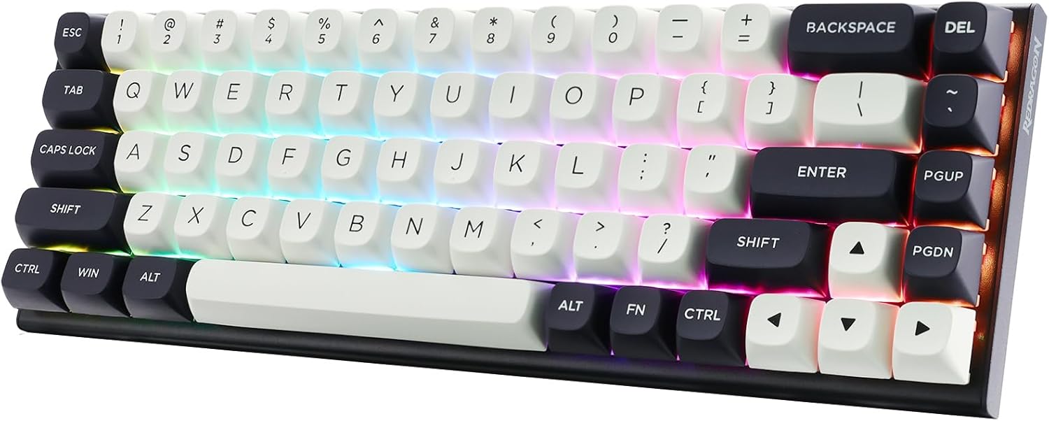 Teclado mecânico para jogos com interruptor magnético branco/azul-preto K701 Rapid Trigger 60% com fio